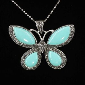 VTG Sterling Silver SOUTHWESTERN Turquise
Butterfly Pendant❤️